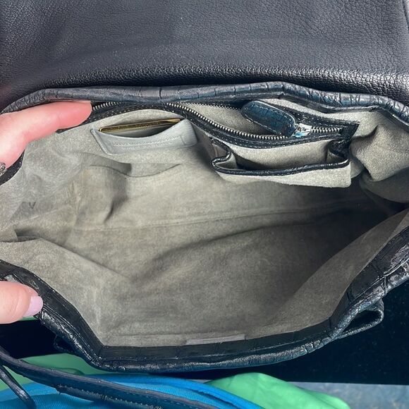 Nancy Gonzales Gun Metal Crocodile Satchel Bag - Picture 8 of 12